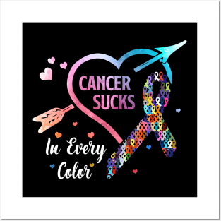 Cancer Sucks In Every Color Posters and Art